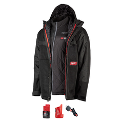 Milwaukee 255B-21XL M12 Heated AXIS Layering System with GridIron Workshell Kit XL (Black)