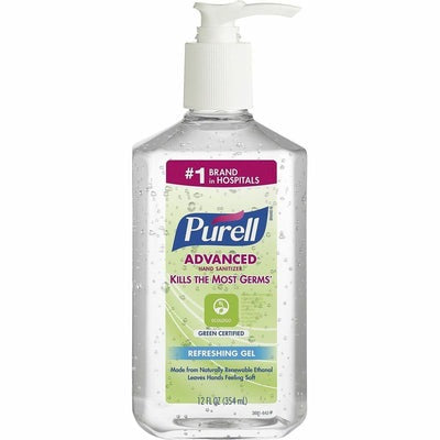 GOJO Gojo GOJ369112CT Advanced Hand Sanitizer Green Certified Gel 12 fl oz (12/Carton)