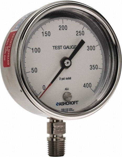 ASHCROFT Ashcroft 92915 Pressure Gauge 0-400 Psi 3in Npt Lower Mount
