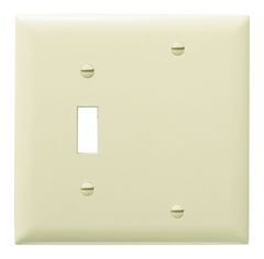 Legrand TP113I Pass & Seymour TP113-I 2Gang Wall Plate Toggle Switch / Blank Nylon Standard Ivory