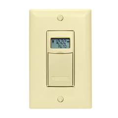 Intermatic EI600C 7-Day 120 to 277 VAC 12 to 28 VDC 1-Pole 3-Way Ivory Digital In-Wall Timer