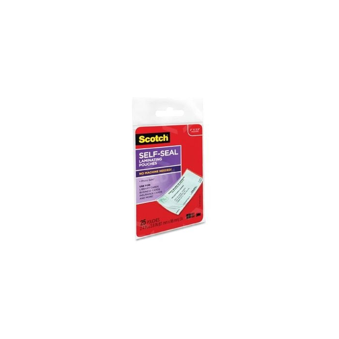 3M 3M MMMLS851G Scotch Self-Sealing Laminating Business Card Pouches 25 Pack (LS851G)