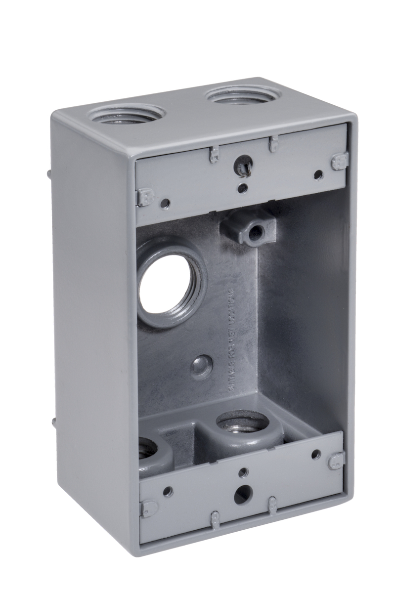 SOUTHWIRE Southwire WB1550 1/2 Inch 5-Hole 1-Gang Weatherproof Box (1/2 Inch Knockouts)