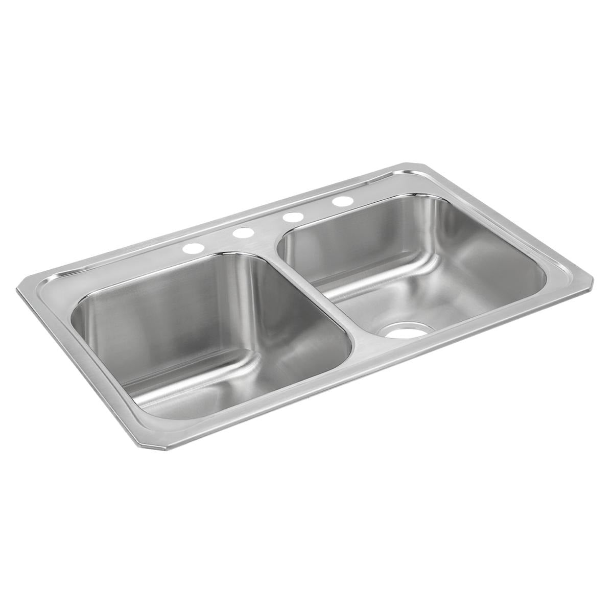 BSC PREFERRED Bsc Preferred STCR3322L4 Double Bowl Drop-in Kitchen Sink