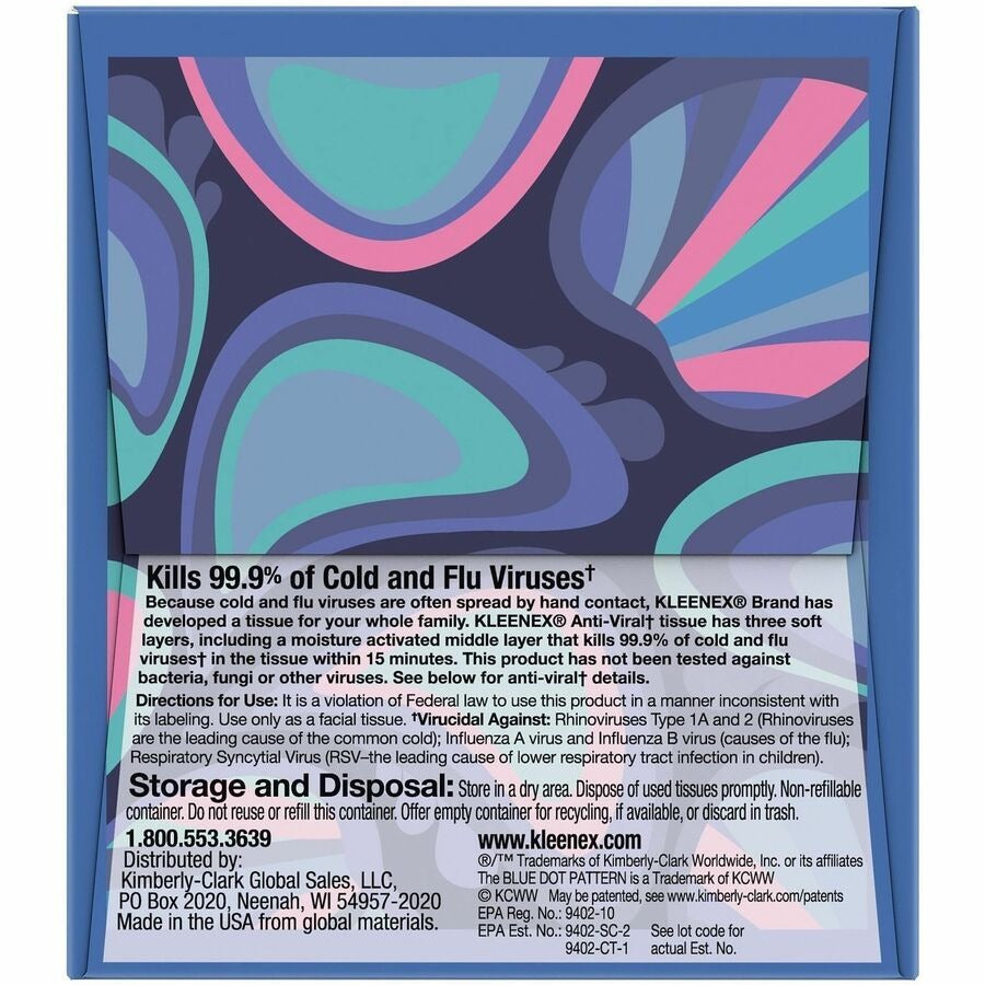 KIMBERLY-CLARK Kimberly-Clark KCC54505CT Kleenex Anti-Viral Facial Tissue (27 / Carton) KCC49978CT
