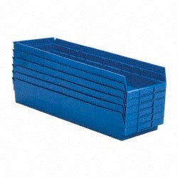 QUANTUM STORAGE SYSTEMS Quantum Storage QSB114BLCS Hopper Shelf Bin Blue 6-pack