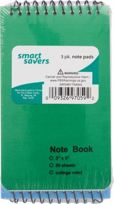 BSC PREFERRED Bsc Preferred 10244 College Ruled Spiral Notepad 3x5 3 Pack