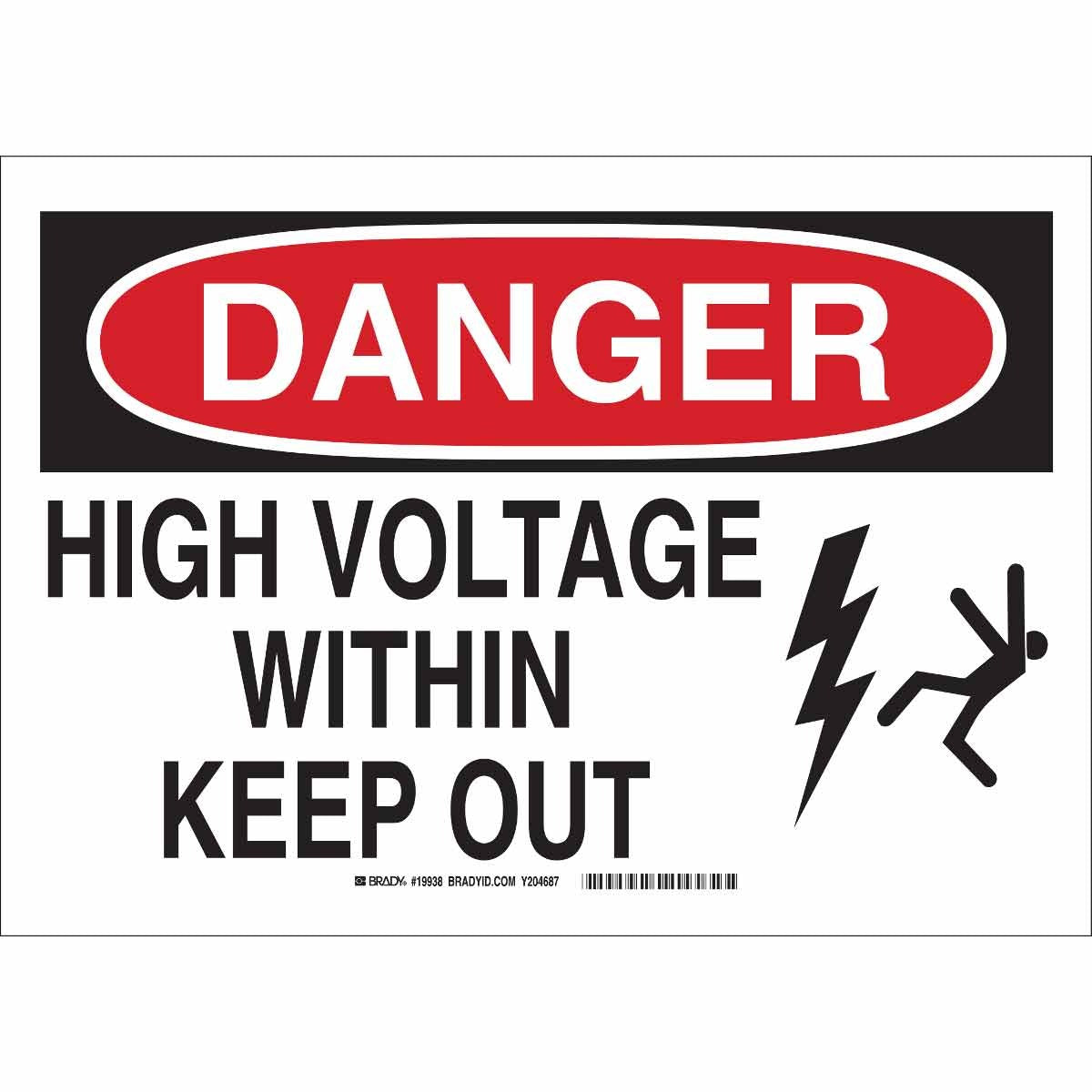 BRADY Brady 19937 Electrical Hazard Sign 14 in x 10 in