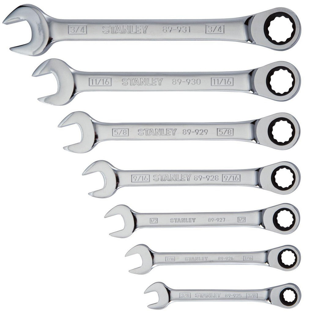 STANLEY Stanley 94-542W Ratcheting Combination Wrench Set 7-piece