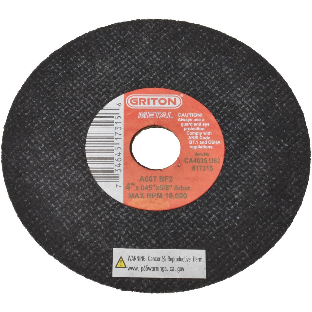 VALUE COLLECTION Value Collection CA4035U62 Cutoff Wheel 4in Aluminum Oxide