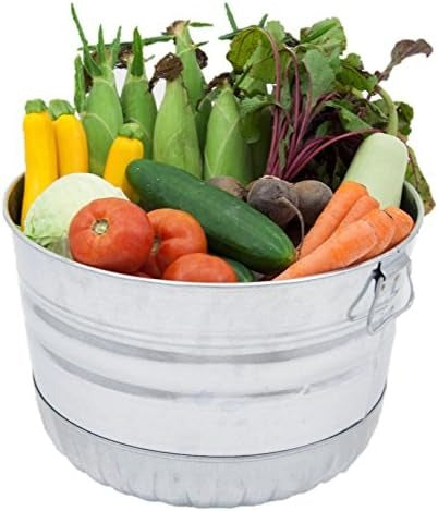BEHRENS Behrens 32S 1-Bushel Basket Round Galvanized Steel Tub 1-Pack