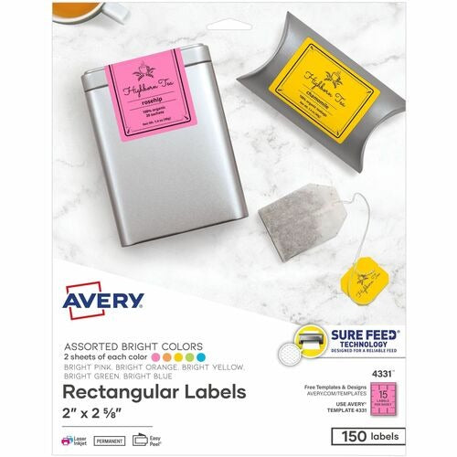 AVERY Avery AVE4331 Permanent Paper Labels 2x2.625 in 150pk