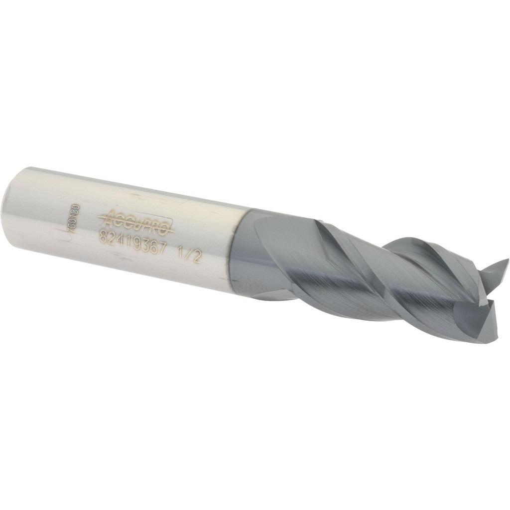 ACCUPRO Accupro 12182079 Square End Mill 0.5in 3-flute Solid Carbide