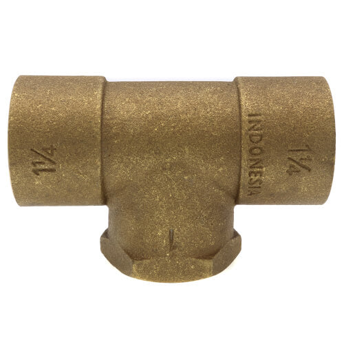 Everflow CCFT1141-NL | 1-1/4 x 1-1/4 x 1 NOM Cast Brass Reducing Tee C x C x F Lead Free