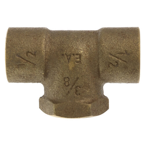 Everflow CCFT1238-NL 1/2 x 1/2 x 3/8 C x C x F Cast Brass Tee (Lead Free)