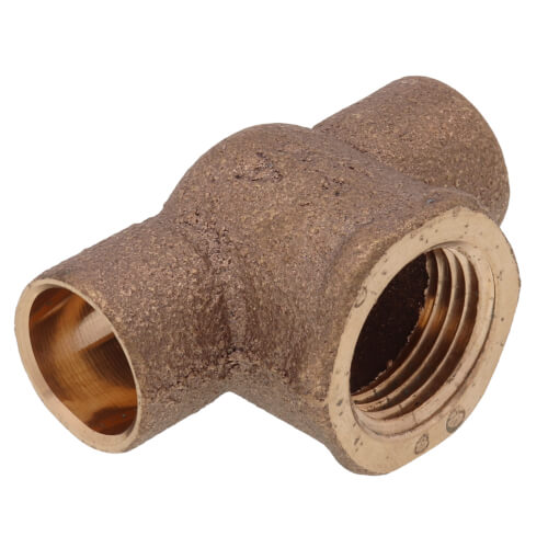 Everflow CCFT2212-NL | 2 X 2 X 1/2 NOM Cast Brass Reducing Tee C X C X F Lead Free