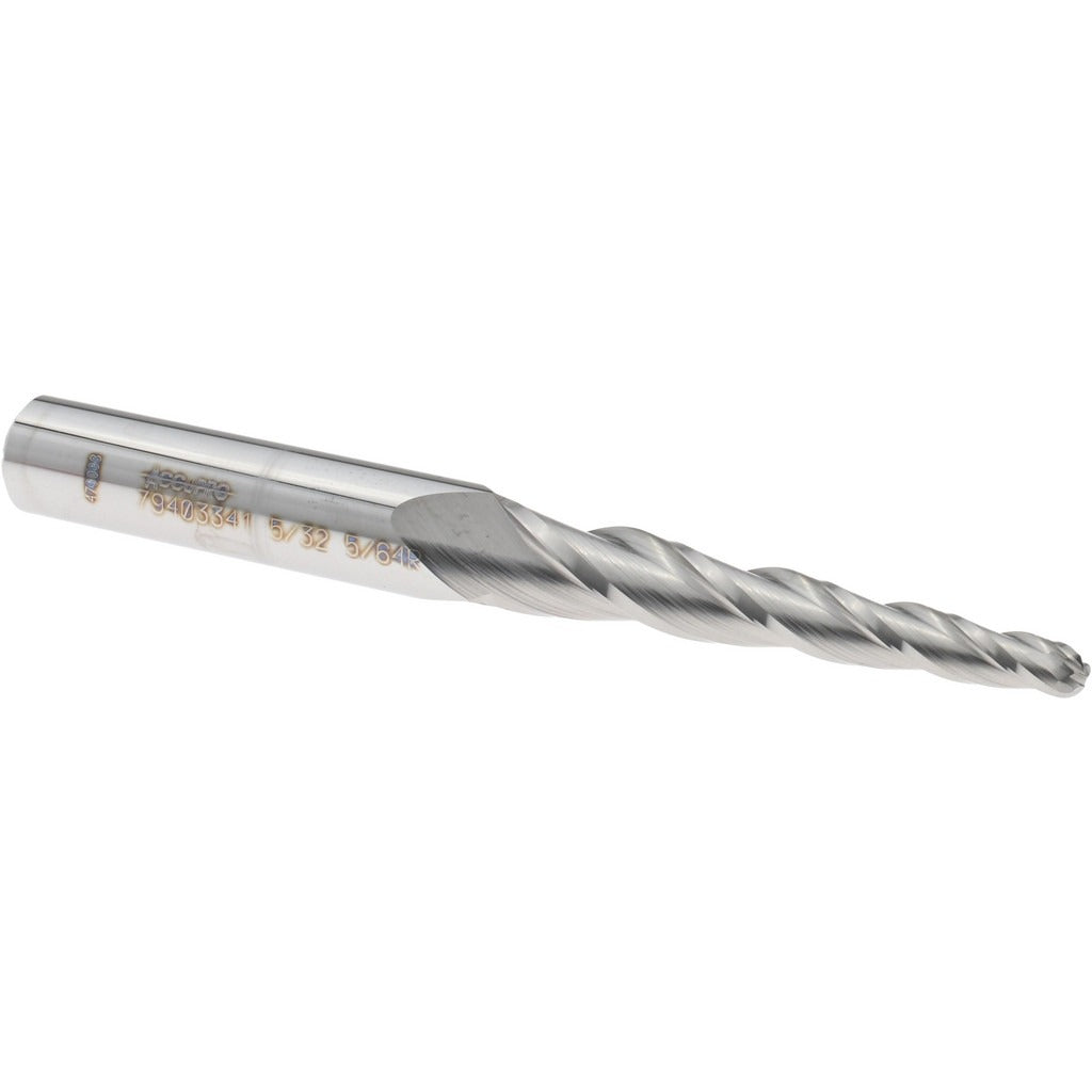 ACCUPRO Accupro 12177623 Tapered Ball End Mill 3 Flute Carbide