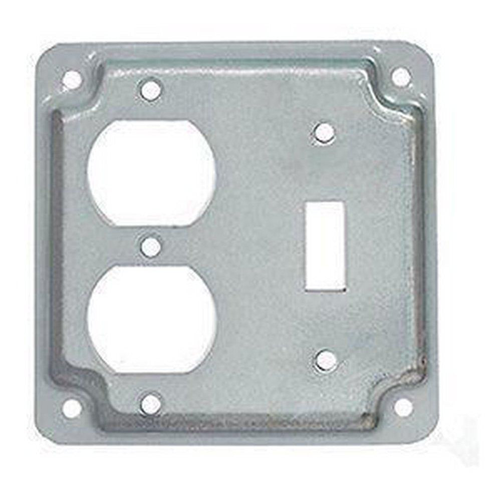 MULBERRY METAL PRODUCTS Mulberry Metal Products 11413 Steel Toggle Duplex Receptacle Cover 4 in x 1/2 in Raised