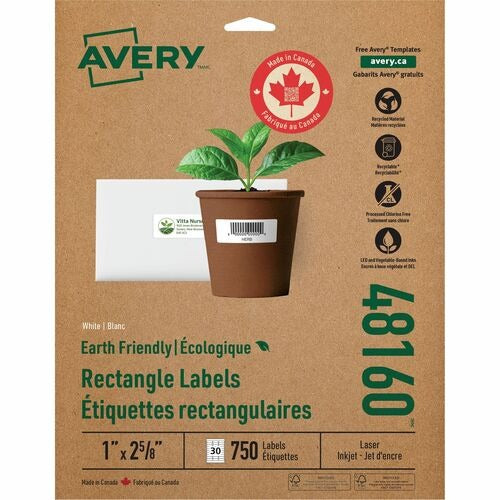 AVERY Avery AVE48160 White Mailing Labels Box of 750