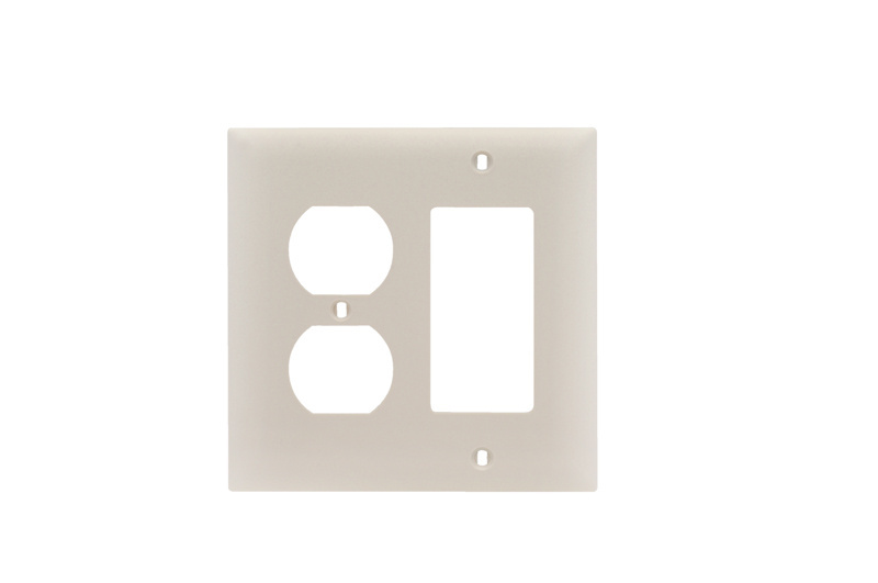 Pass & Seymour TP826LA Combination Wallplate 2 Gangs Light Almond