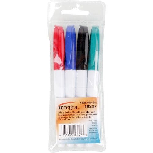 INTEGRA Integra ITA18297 Dry-erase Fine Tip Marker Set of 4