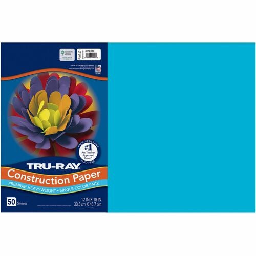 PACON Pacon PAC103401 Construction Paper 76 Lb Atomic Blue 50 Sheets