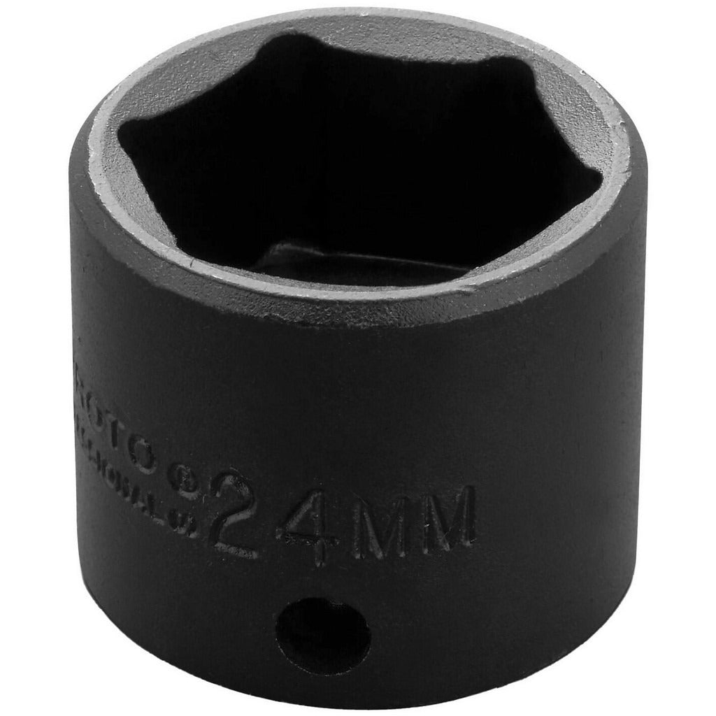 PROTO Proto J7224M Impact Socket 3/8 in Drive 24mm 6-pt