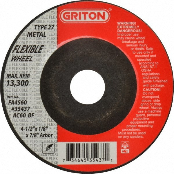 VALUE COLLECTION Value Collection FA4560 Type 27 Grinding Wheel 4-1/2 in 60 Grit