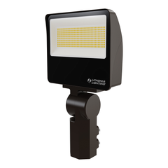 Lithonia Lighting ESXF3-ALO-SWW2-YS-DDB-M2 100W LED Floodlight, Selectable Lumens 8500 - 14,000, Switchable CCT 3K/4K/5K, 120V-277V, Photocell, Yoke & SlipFitter Mount - Bronze