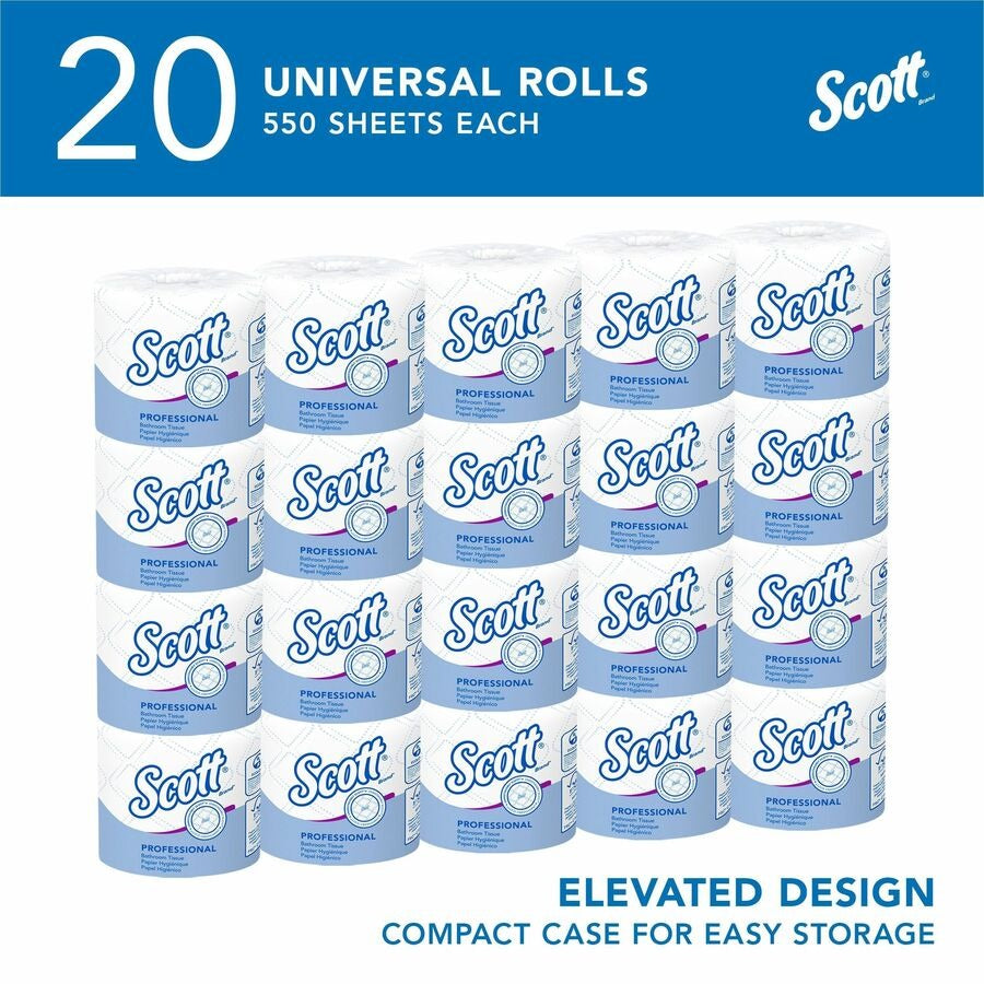 KIMBERLY-CLARK Kimberly-Clark KCC13607 Scott Professional Standard Roll Toilet Paper 550 Sheets/Roll (20 Rolls/Carton) KCC09021