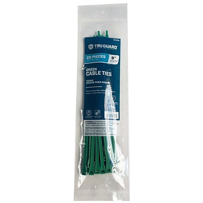 TRUGUARD Ironcube Works NL-5X200-20G Green Cable Tie 8in 75lb 20 Pack