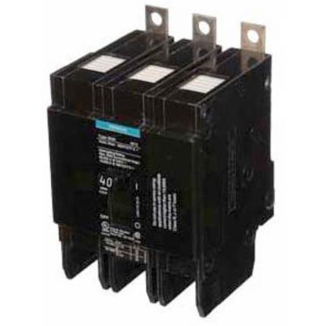 Siemens BQD340 3-Pole 40 Amp 480 VAC 14 kA Molded Case Circuit Breaker