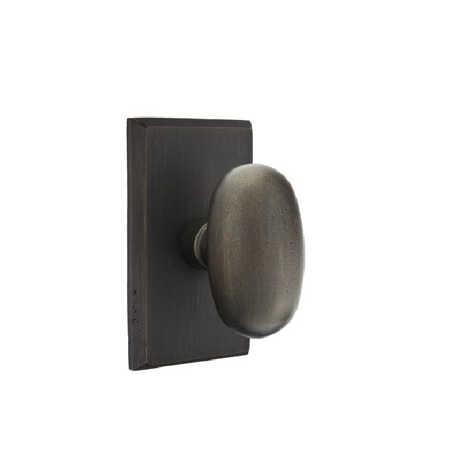 EMTEK Emtek 7204BZEGMB Sandcast Bronze Egg Knob Privacy Set