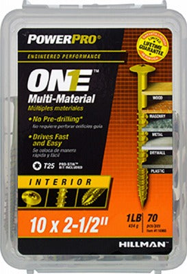 HILLMAN Hillman Fasteners 116966 Multi-material Screw 10x2.5 68 Pack