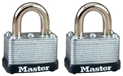 MASTER LOCK Master Lock Co 22T Warded Steel Padlock 1.5in Keyed Alike 2pk