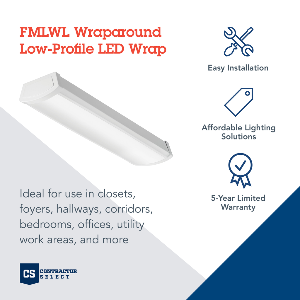 Lithonia Lighting FMLWL48835ZTMVOLT LED Wraparound 4 Ft