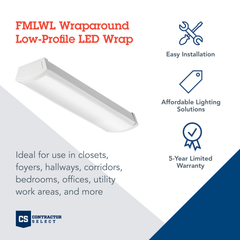 Lithonia Lighting FMLWL48835ZTMVOLT LED Wraparound 4 Ft