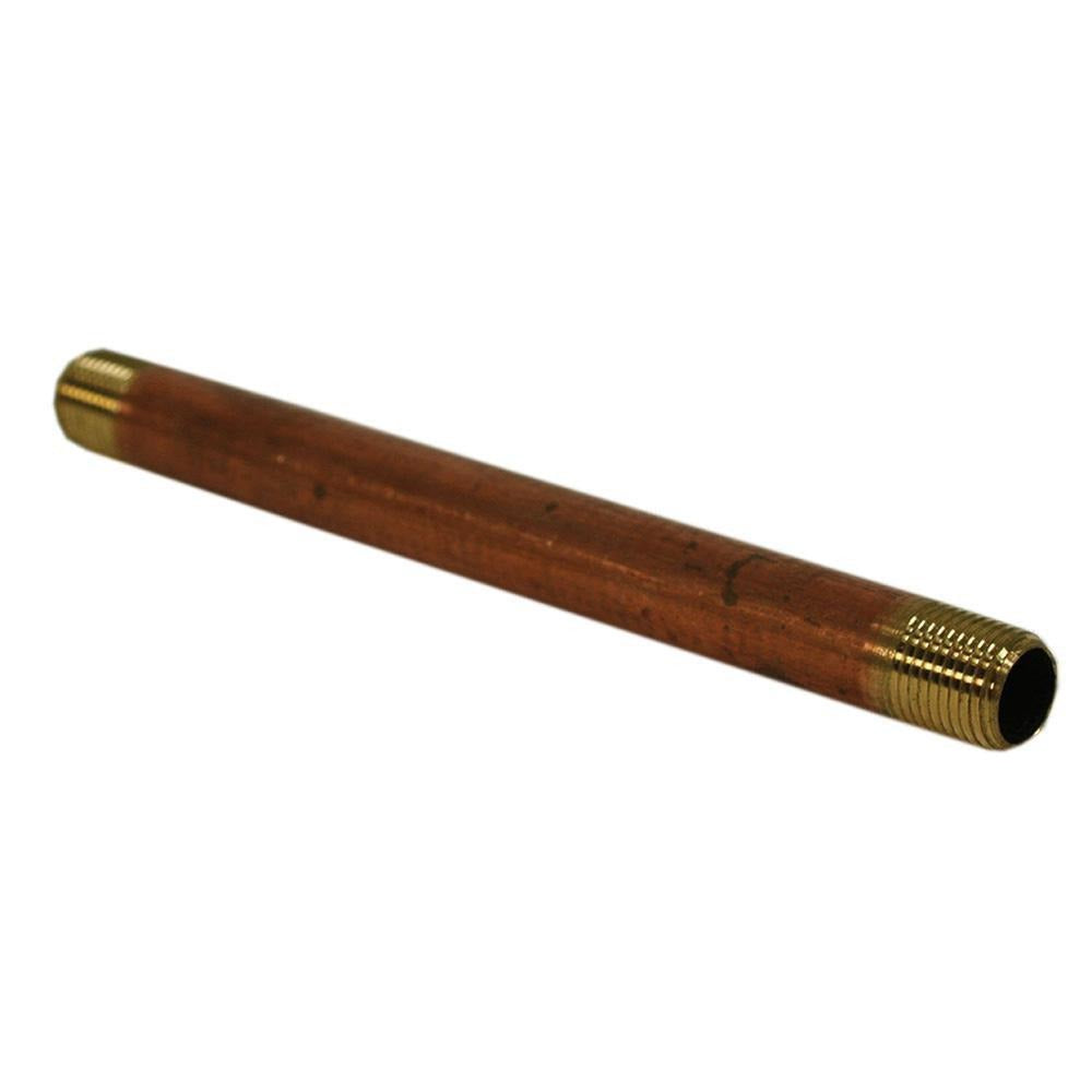 JONES STEPHENS Jones Stephens N20014 1/8 X 8 in. Threaded Red Brass Pipe Nipple