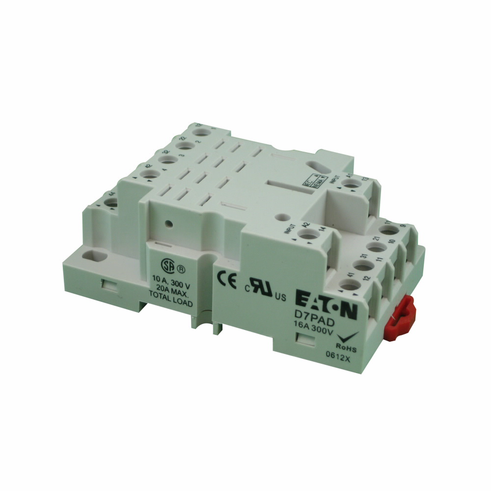 Eaton D7PAD 300 Volt 16 Amp Din Rail/Panel Mount General Purpose Plug-In Relay Socket