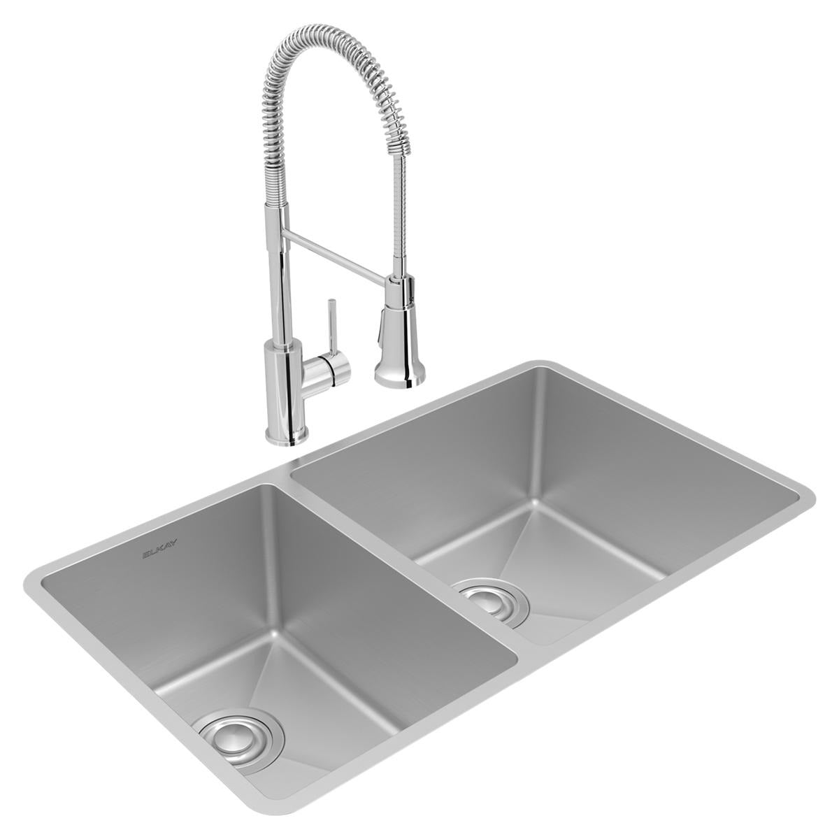 BSC PREFERRED Bsc Preferred ECTRU32179LTFCC Double Bowl Undermount Sink Kit