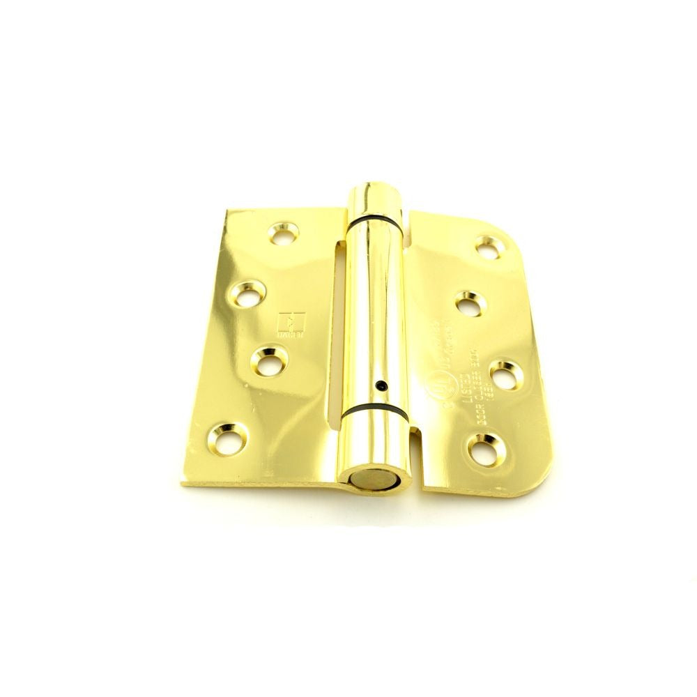 HAGER Hager Hinge 175443 Full Mortise Spring Hinge 4x4 Bright Brass