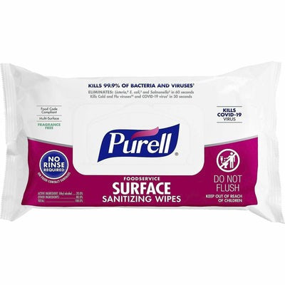 GOJO Gojo GOJ937112CT Purell Foodservice Surface Sanitizing Wipes 72-Pack CT