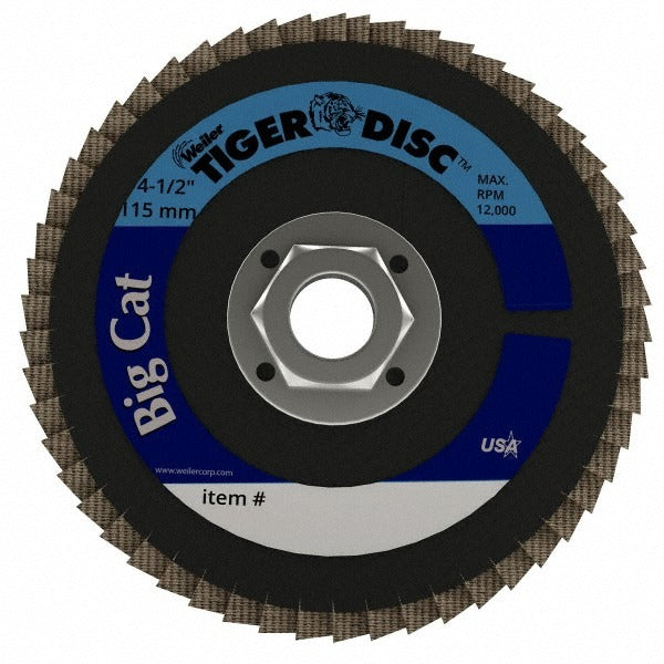 WEILER Weiler 96247 Flap Disc 80 Grit 4.5 in Type 27 Zirconia Alumina