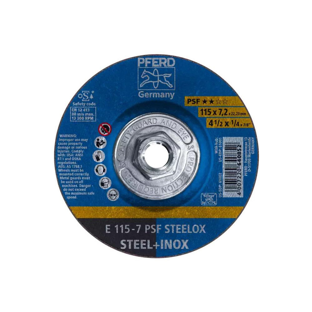 PFERD Pferd 61001 Type 27 Depressed Center Wheel 4.5in 24 Grit
