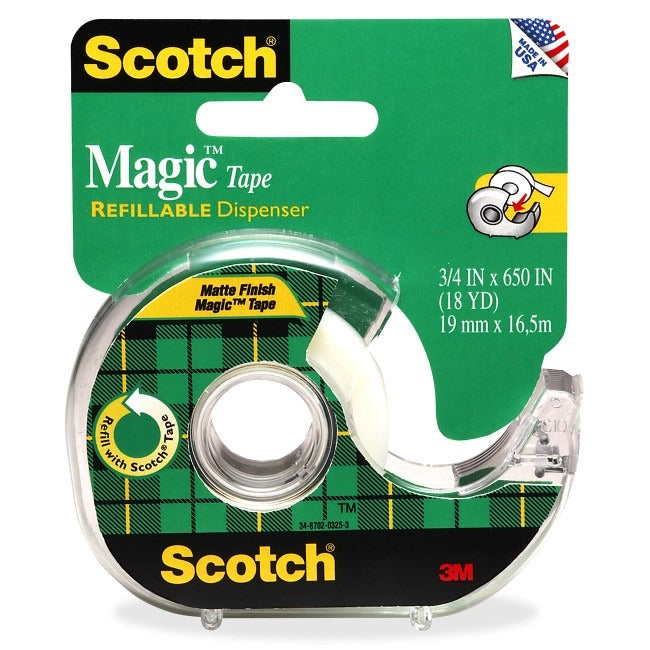 3M 3M MMM122 Magic Tape With Dispenser 3/4 in x 650 in (1 Roll)