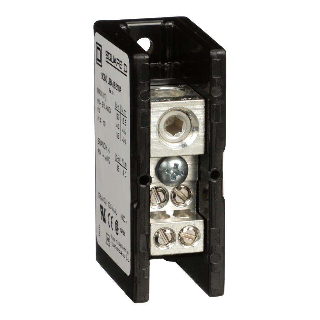 Square D 9080LBA162104 Power Distribution Block 175 Amp 600 Volt