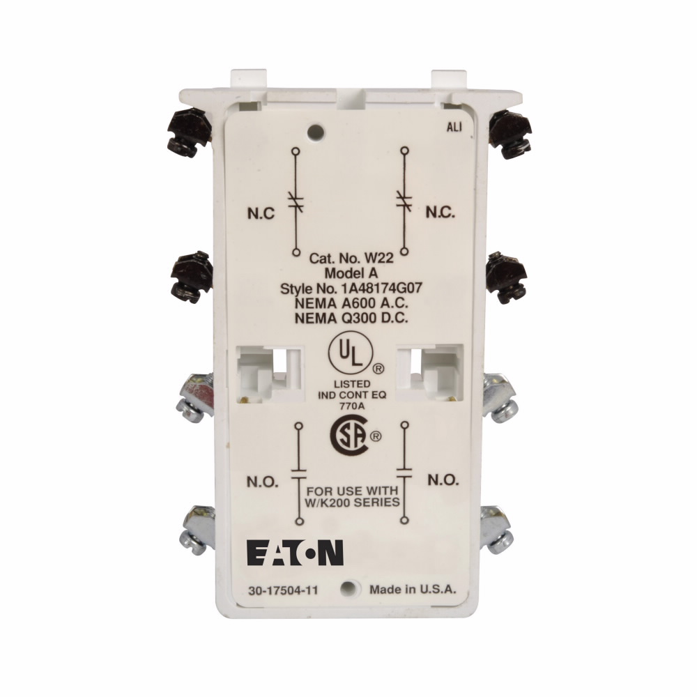 Eaton W22 Auxiliary Contact Tie Points 2NO 2NC Contacts