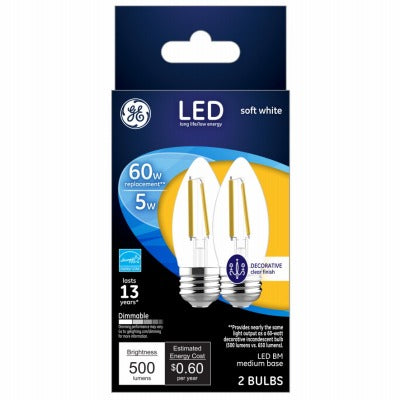 GE G E Lighting 93129349 5W Led Decorative Bulb 2700K 2 Pack