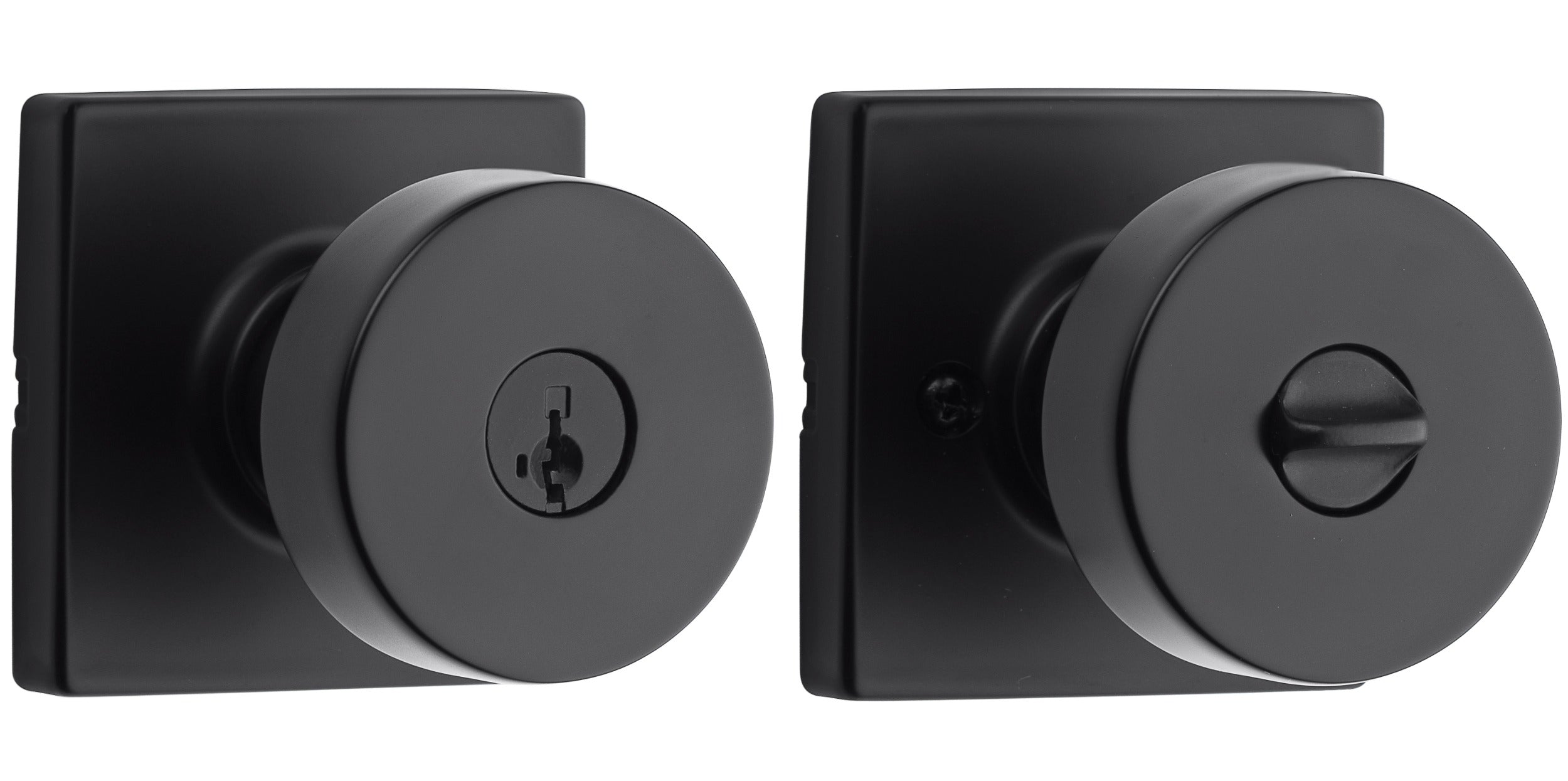 KWIKSET Kwikset 740PSKSQT-514S Pismo Entry Knob Smartkey Matte Black