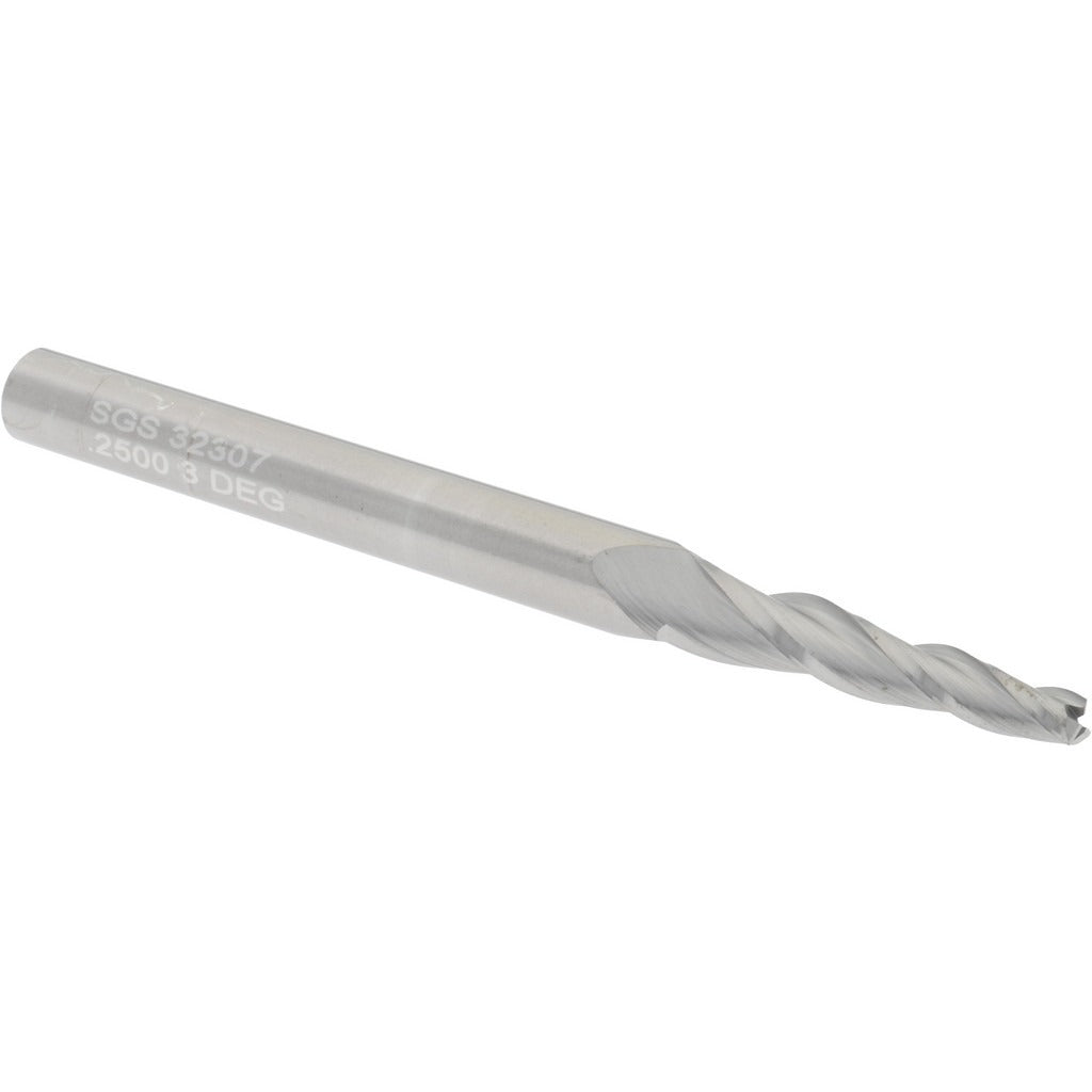 KYOCERA SGS PRECISION TOOLS Sgs 32307 Tapered End Mill 3 Flutes 1/8 in Solid Carbide